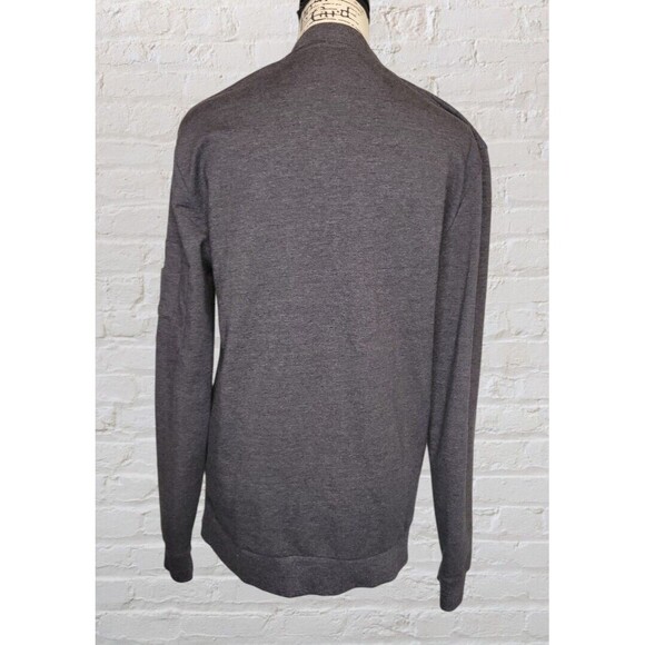 ASOS Design Gray Jersey Bomber Jacket Mens LG Full Zip MA-1 Pocket Minimalist - Picture 8 of 11